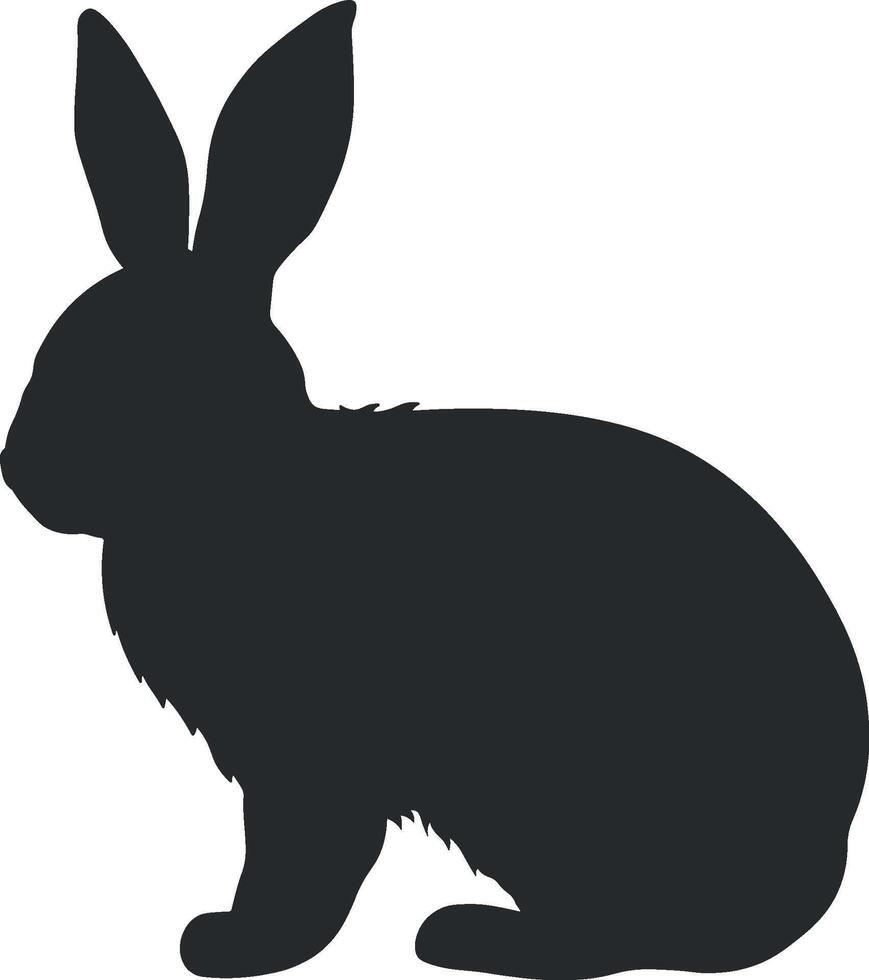 svart silhuett av en hare eller kanin utan bakgrund vektor