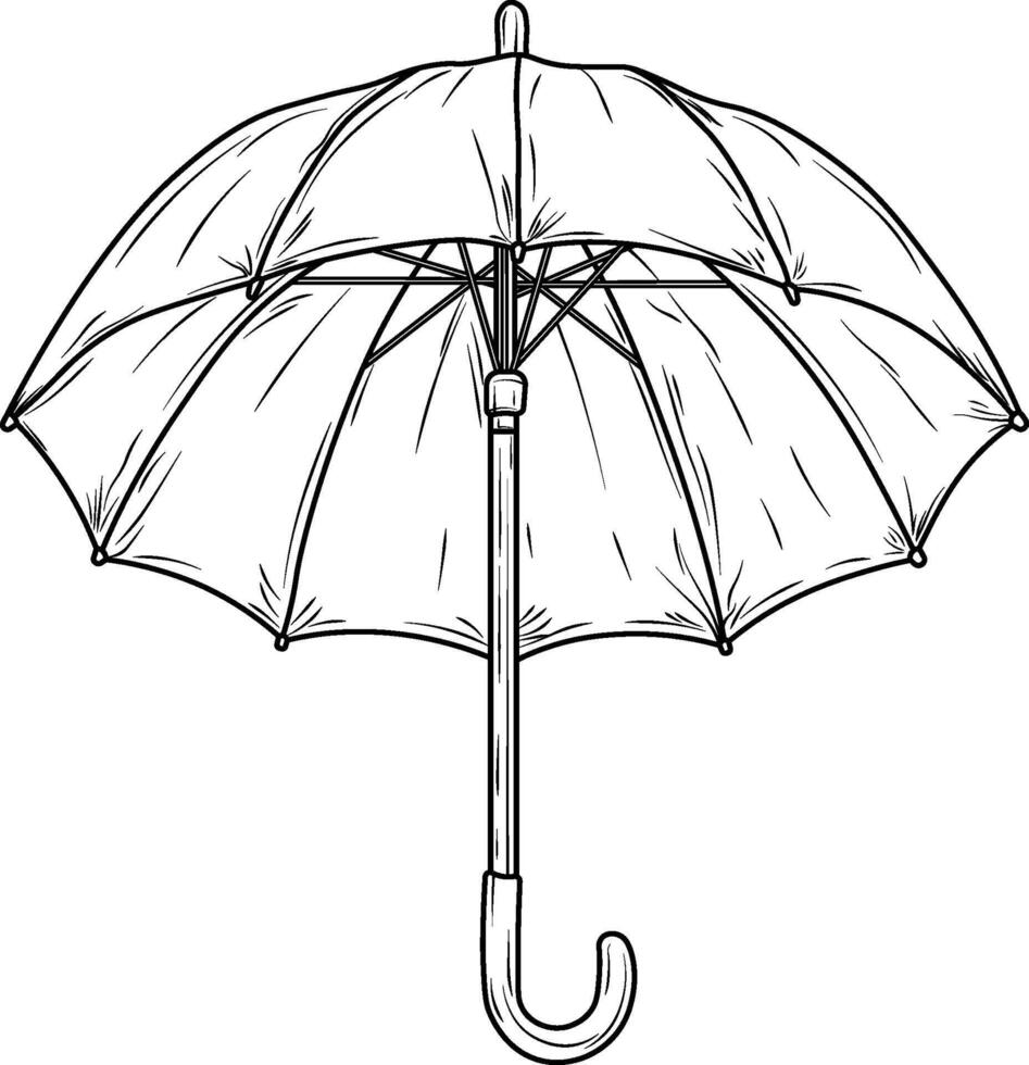 schwarzer Regenschirm isoliert auf weiß vektor