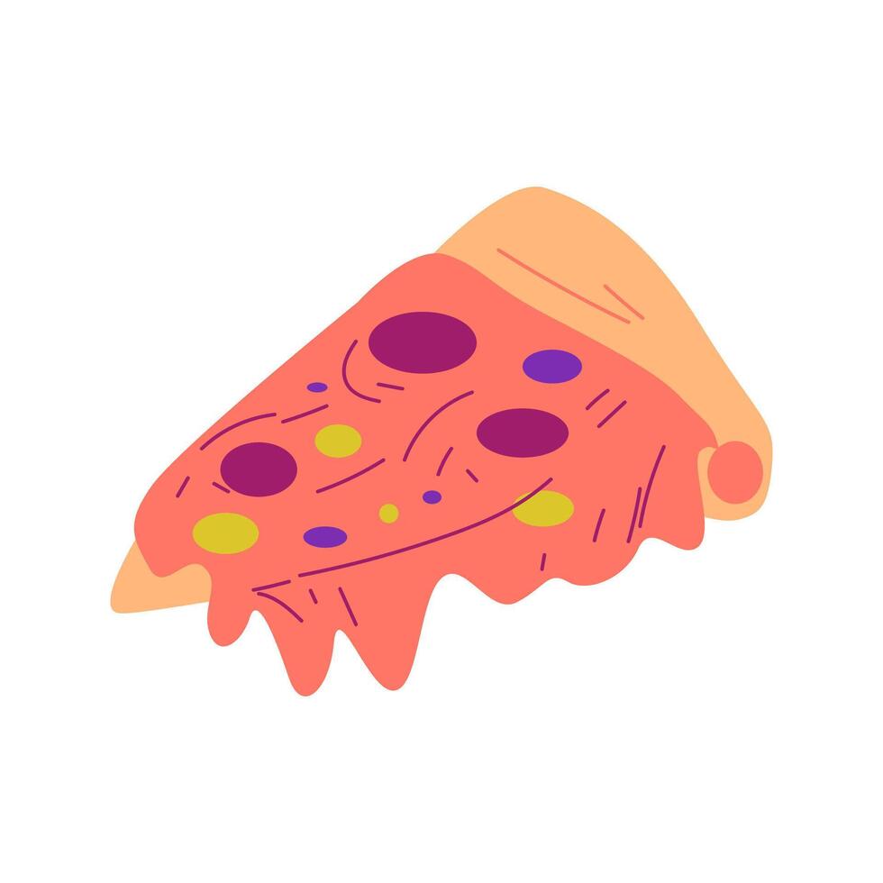 bit av pizza ikon element vektor illustration i platt stil design