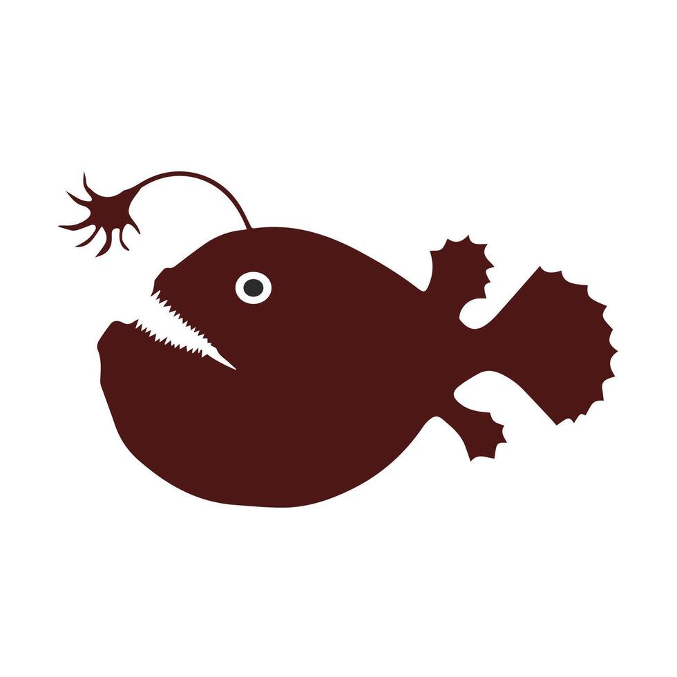 Angler Fisch Symbol Vektor Illustration