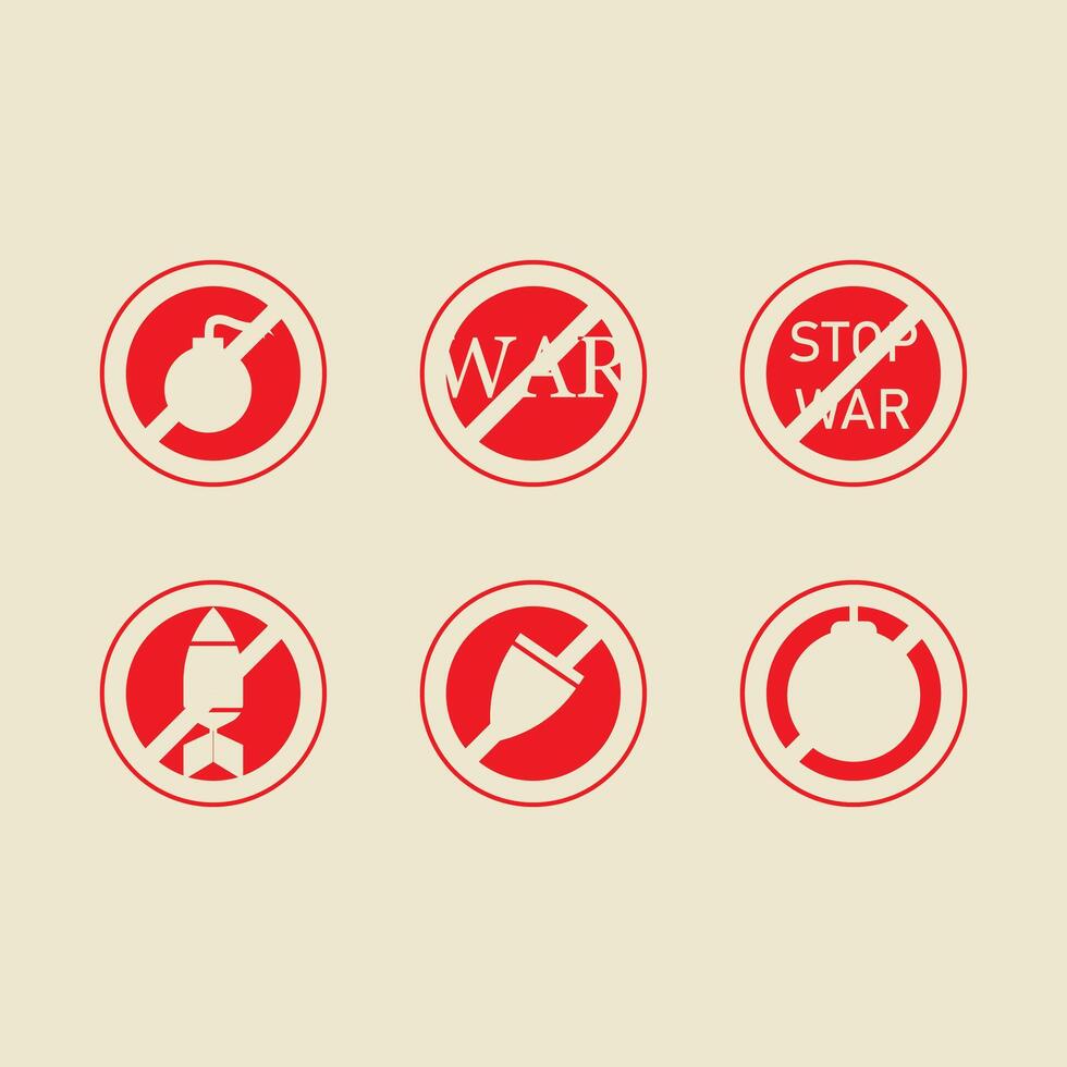 logotyp ikon design sluta krig sluta konflikt sluta upplopp platt isolerat röd design eps 10 vektor