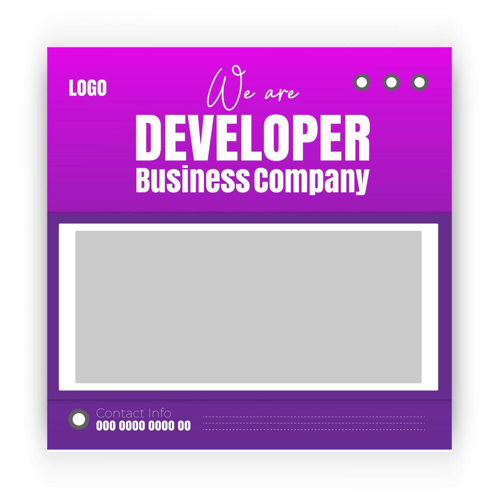 Entwickler Geschäft Banner und modern Unternehmen Sozial Medien Post Design Vorlage vektor