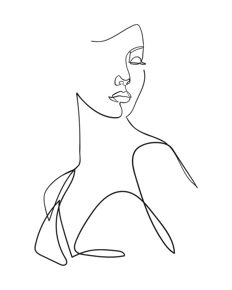 abstrakt Frau Körper Linie Kunst Zeichnung. weiblich Silhouette einer Linie Zeichnung. Vektor Illustration