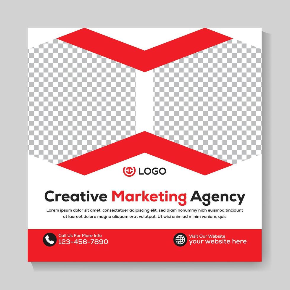 modern kreativ marknadsföring byrå social media posta design företags- fyrkant webb baner mall vektor