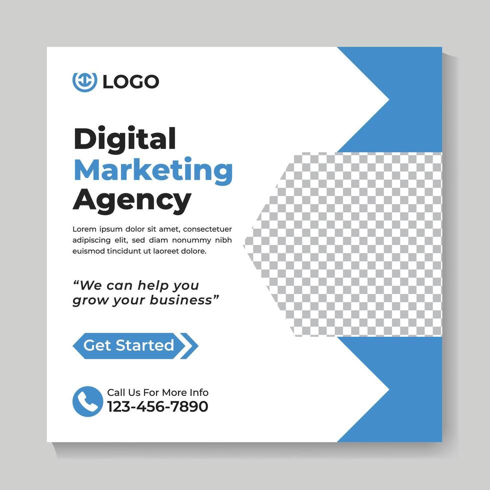 företags- digital marknadsföring byrå social media posta design kreativ företag fyrkant webb baner mall vektor