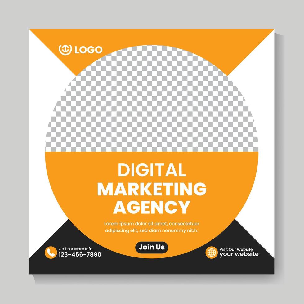 företags- modern digital marknadsföring byrå social media posta design mall vektor