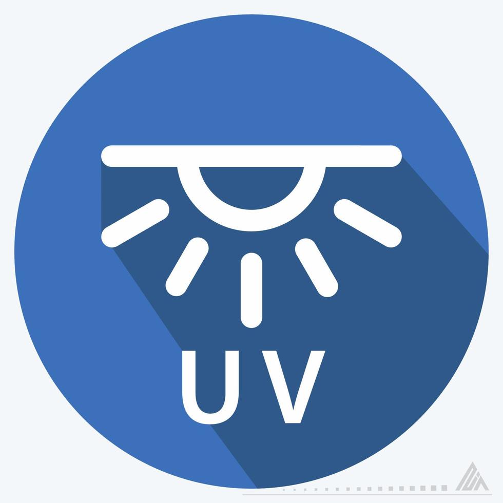ikon UV-strålar - lång skugga stil vektor