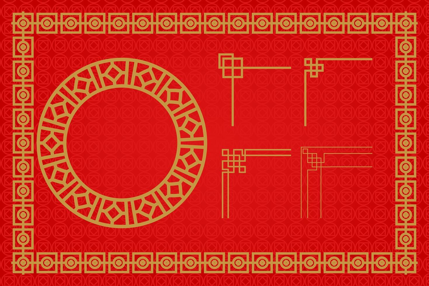 kinesisk orientalisk gräns prydnad öst asiatisk dekorativ konst vektor
