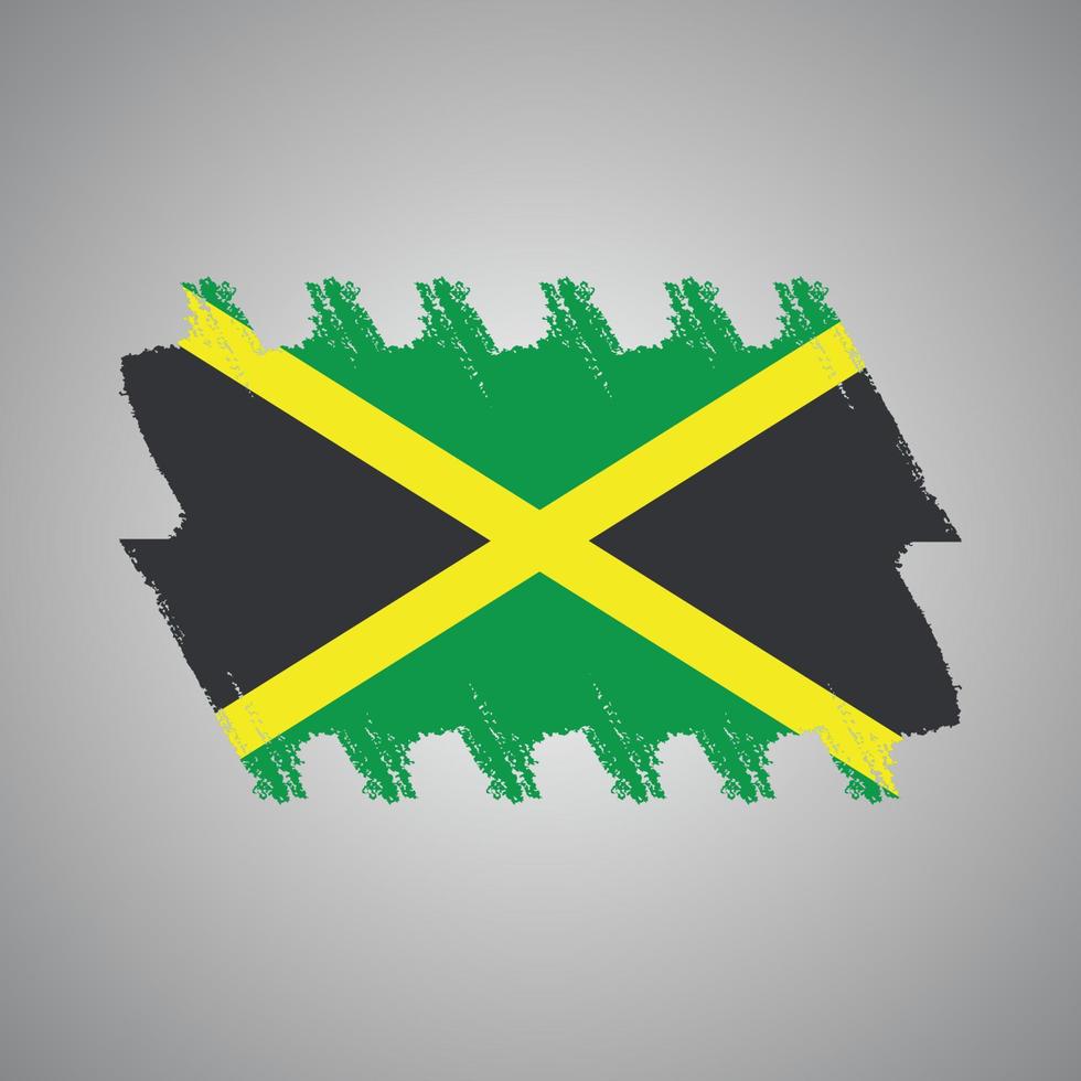 jamaica flagga med akvarell målad pensel vektor