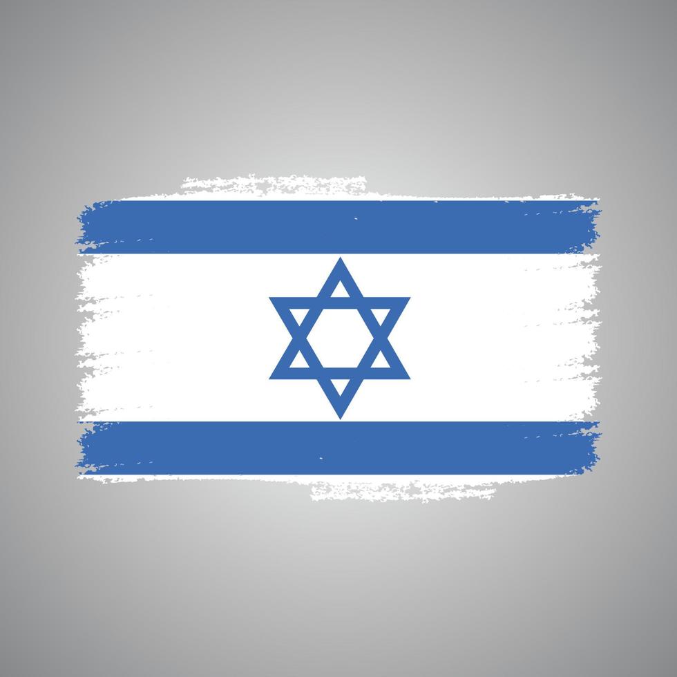 Israel-Flagge mit Aquarell gemaltem Pinsel vektor