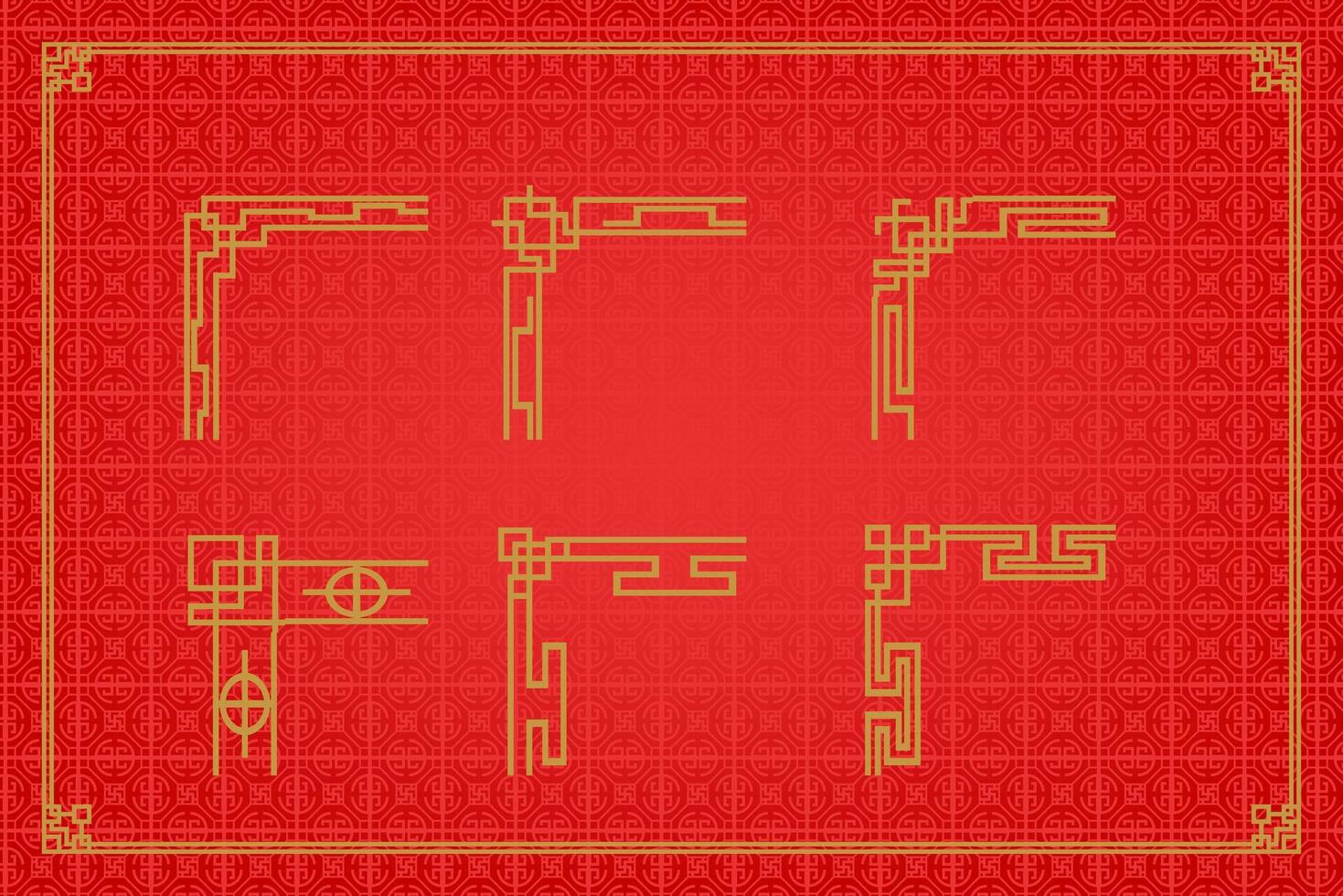 kinesisk orientalisk gräns prydnad vektor