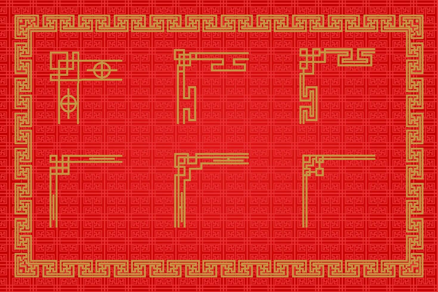 kinesisk orientalisk gräns prydnad vektor