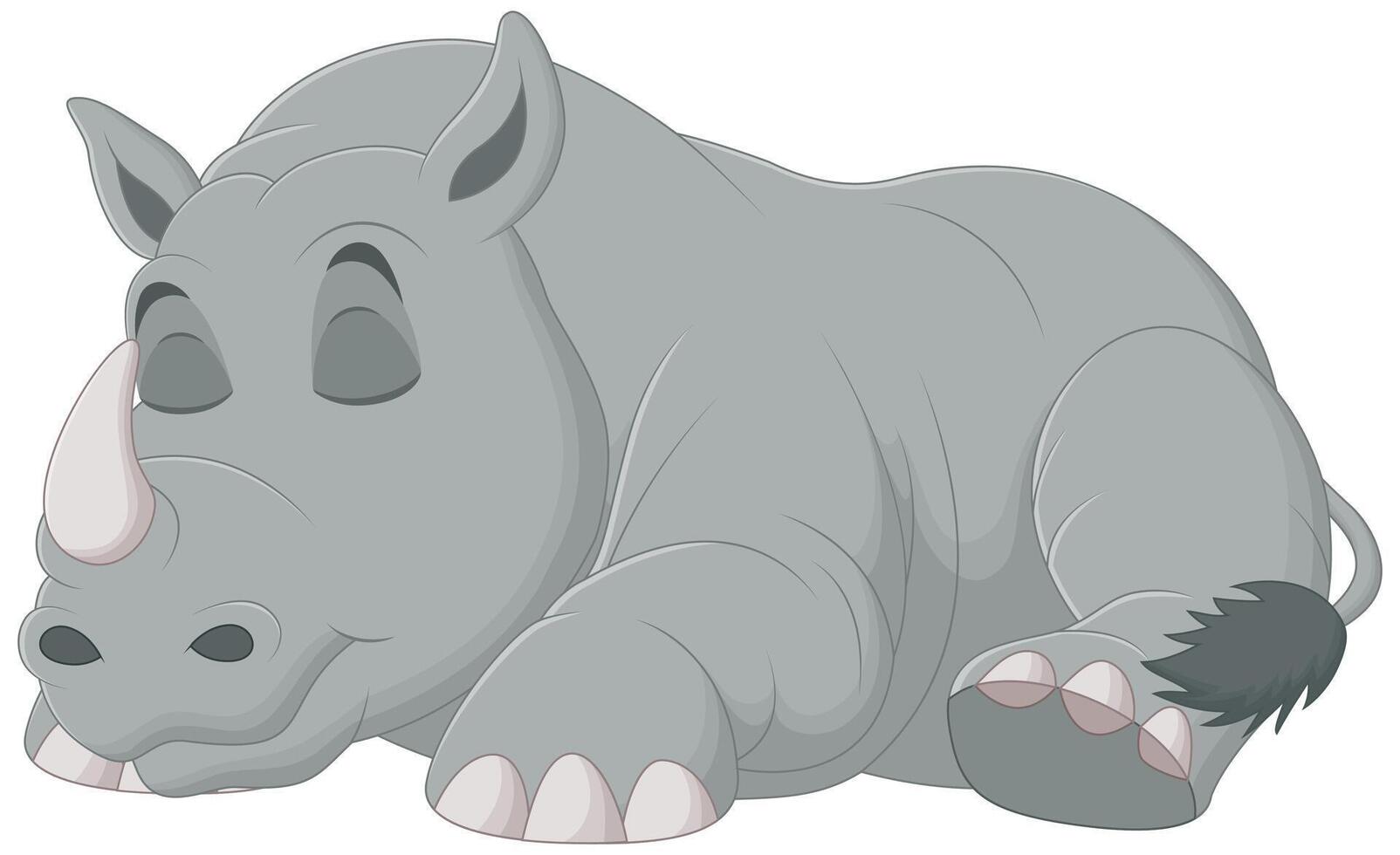 süß Nashorn Karikatur Schlafen Vektor Illustration. Tier Natur Symbol Konzept isoliert Prämie Vektor