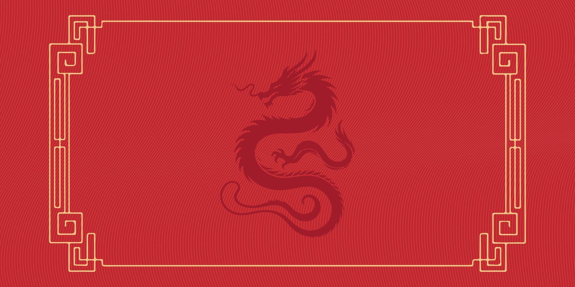 2024 kinesisk ny år, år av de drake baner mall design med drakar vektor