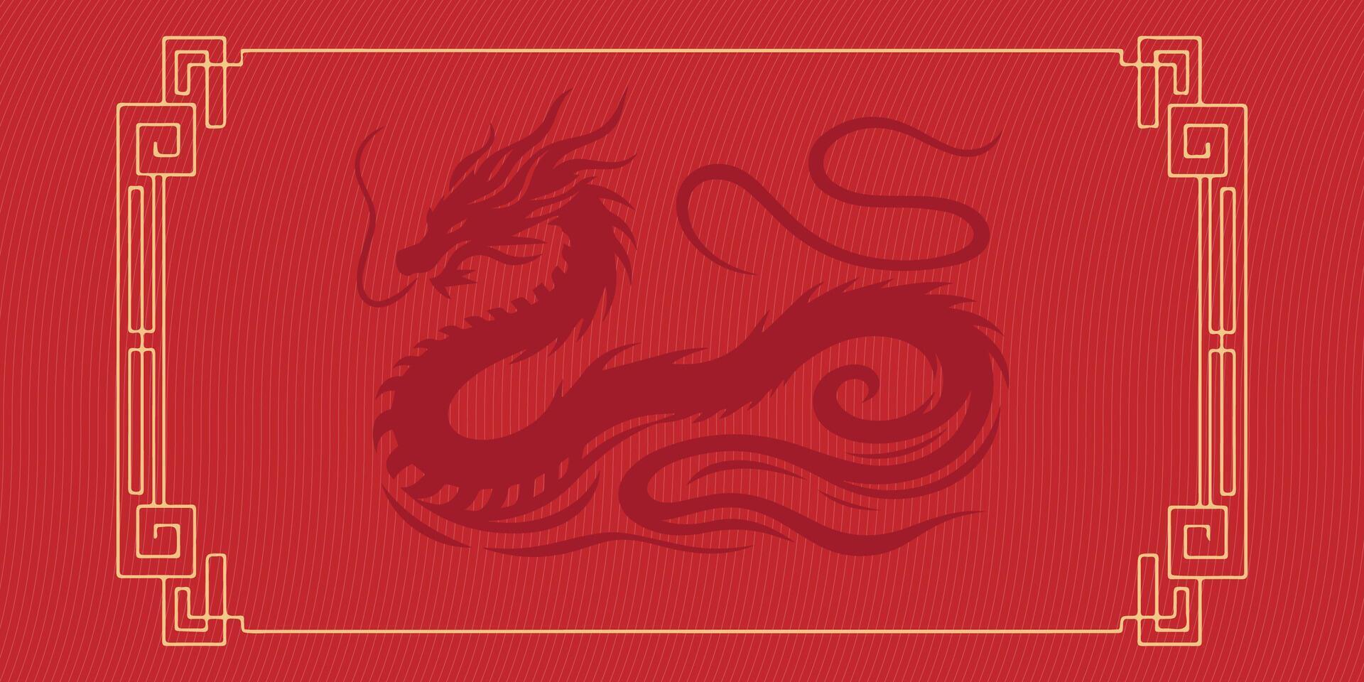 2024 Chinesisch Neu Jahr, Jahr von das Drachen Banner Vorlage Design mit Drachen vektor