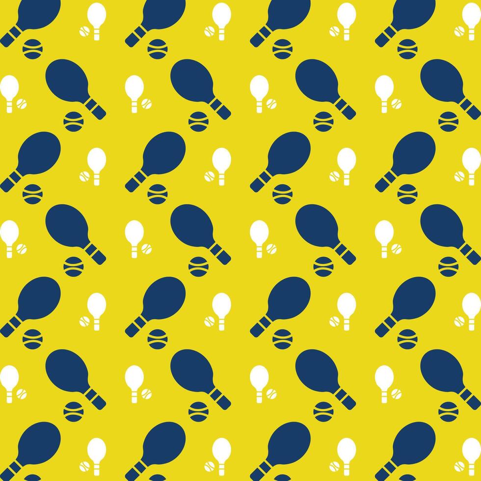 Tennis Symbol wiederholen modisch Muster bunt Vektor Illustration Gelb Hintergrund