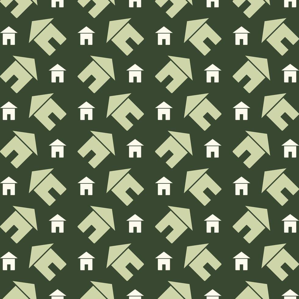 ljuv Hem ikon upprepa trendig mönster skön grön vektor illustration bakgrund