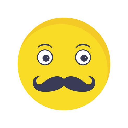 Mustasch Emoji Vector Icon