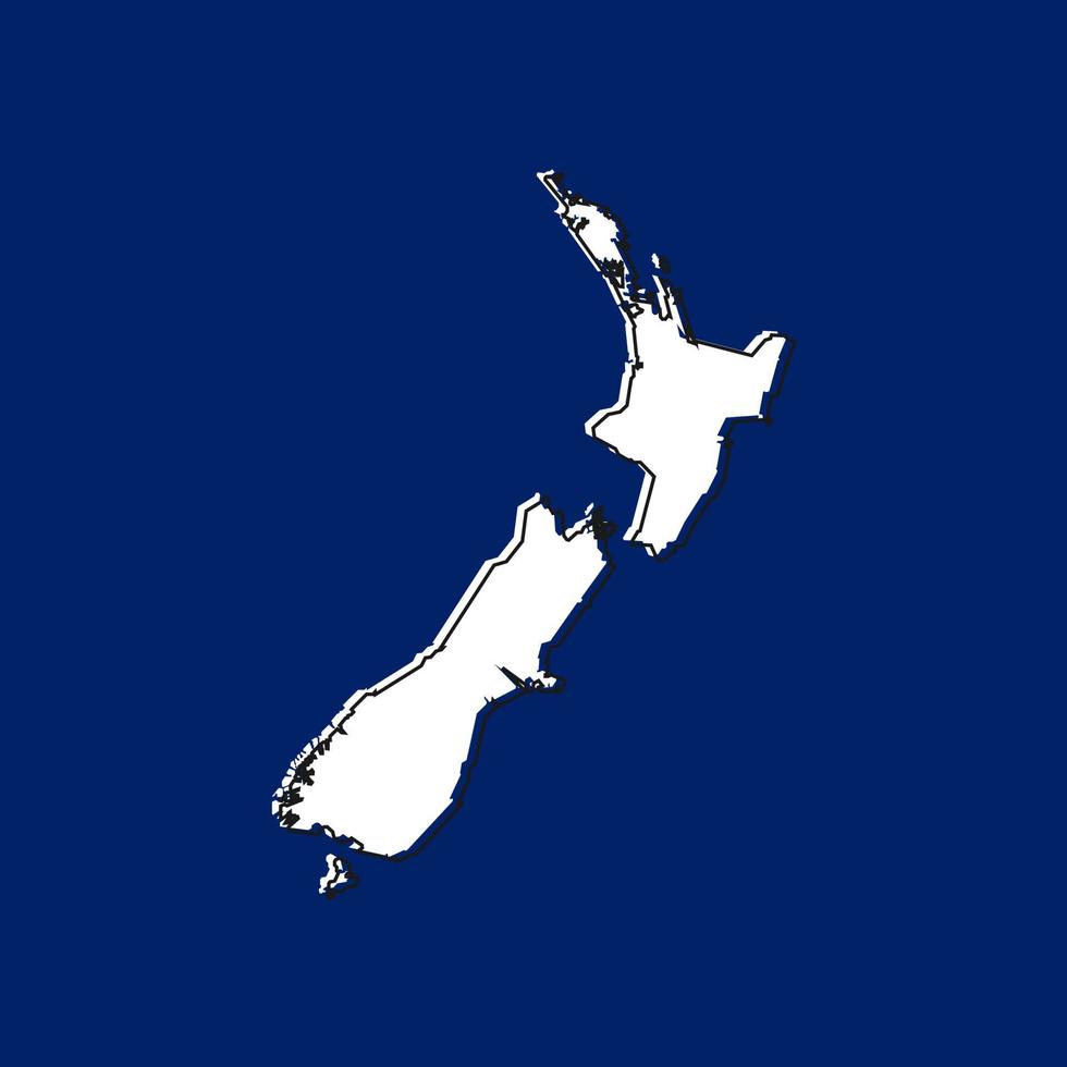 Vektor-Illustration der Karte von Neuseeland auf blauem Hintergrund vektor