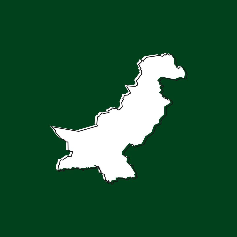 Vektor-Illustration der Karte von Pakistan auf grünem Hintergrund vektor