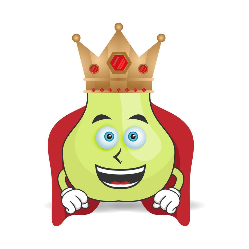 Der Guaven-Maskottchen-Charakter wird zum König. Vektor-Illustration vektor