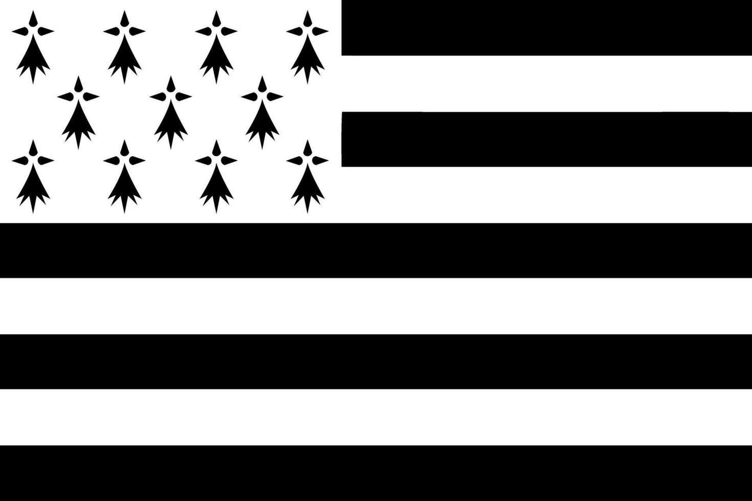 traditionell Flagge von Bretagne vektor