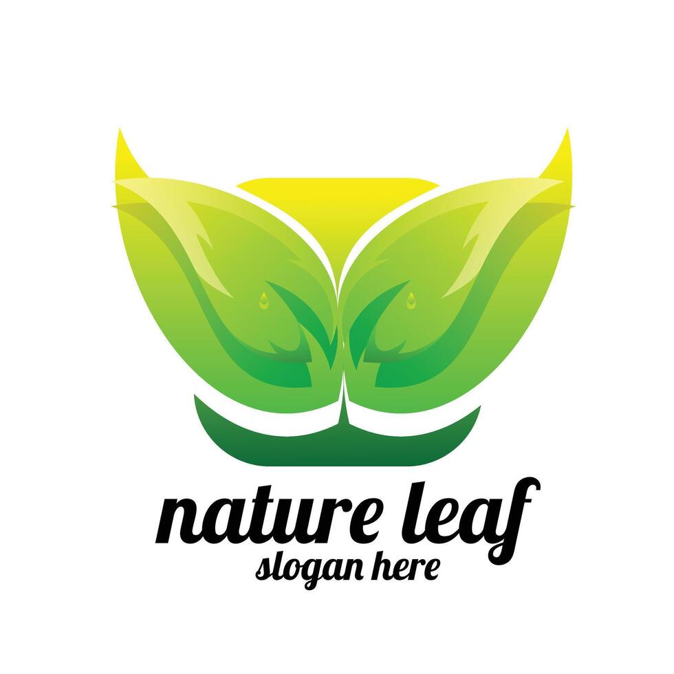 Natur Blatt Logo Design Illustration vektor