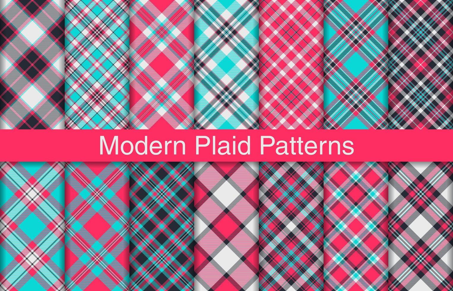 modern Plaid Bündel, Textil- Design, kariert Stoff Muster zum Shirt, Kleid, Anzug, Verpackung Papier drucken, Einladung und Geschenk Karte. vektor