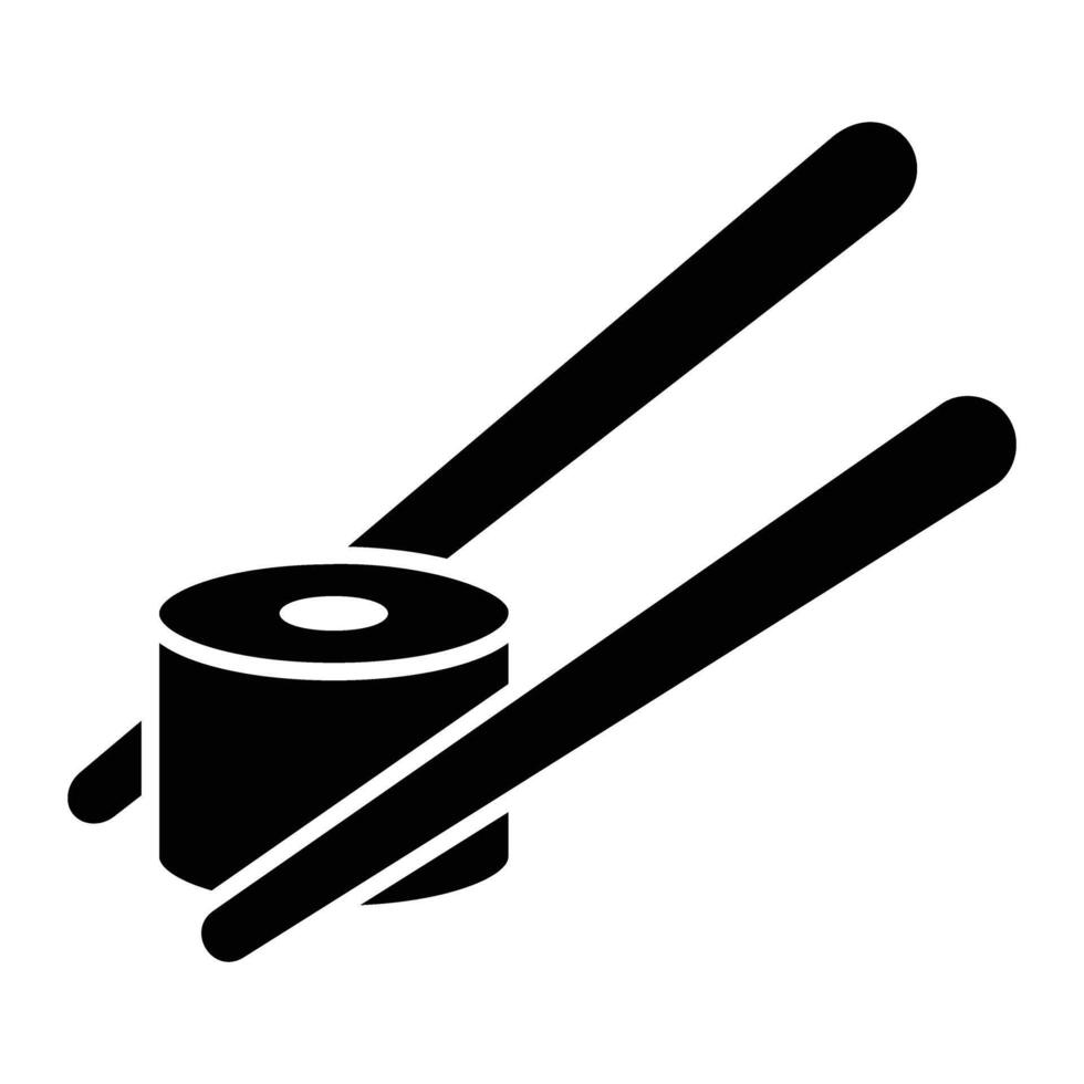 sushi glyf ikon bakgrund vit vektor