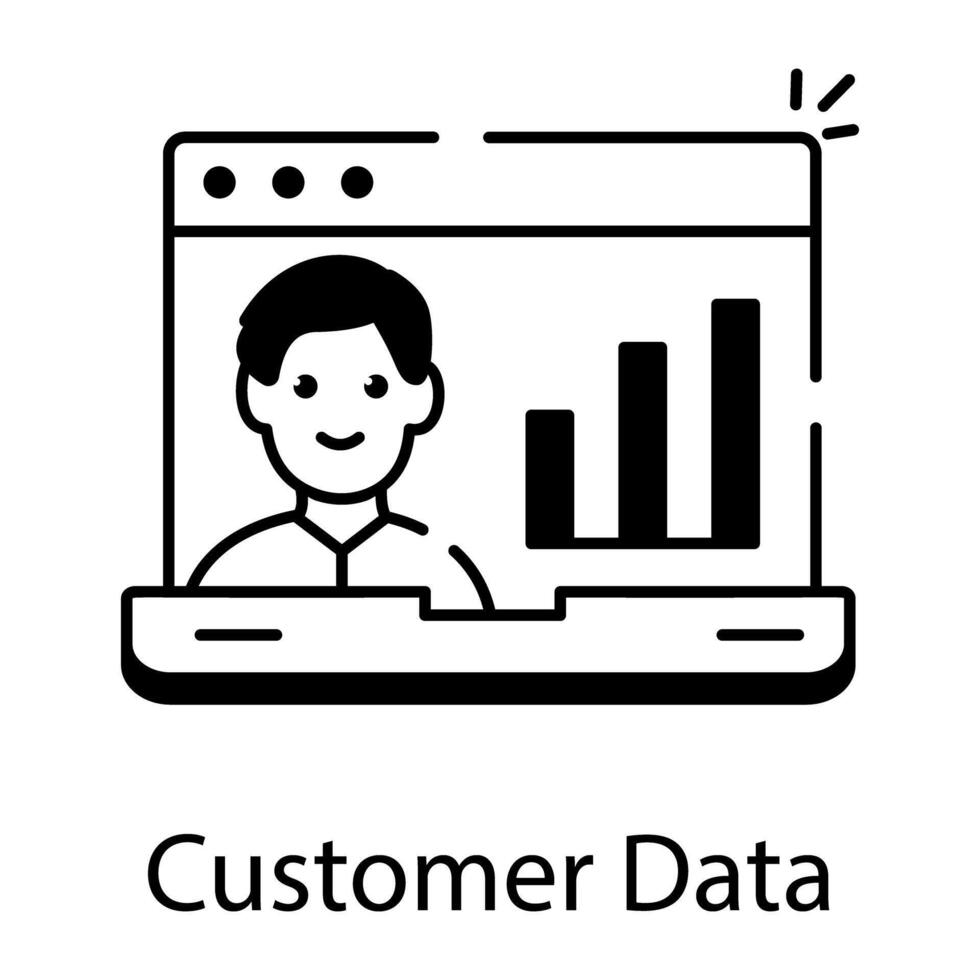 linjär ikon skildrar kund tjänster vektor