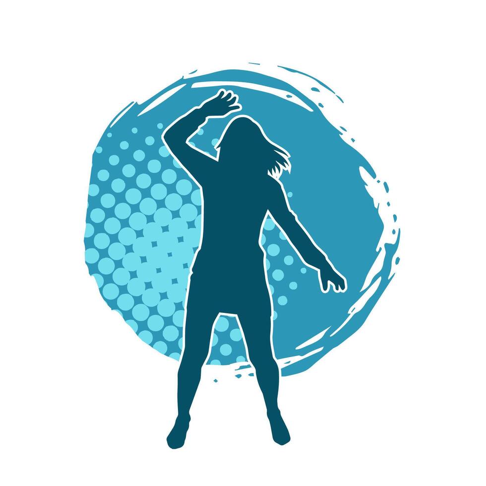 Silhouette von ein weiblich Tänzer tun Hand Stand Pose. Silhouette von ein Frau Tanzen Pose. vektor
