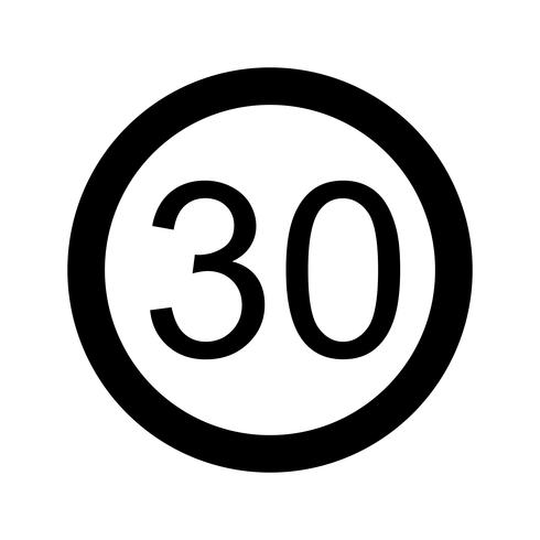 Vektor Hastighetsgräns 30 Ikon