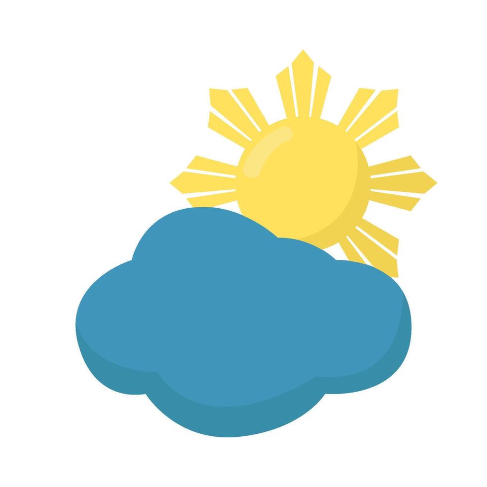 Sol med molnig himmel illustration vektor