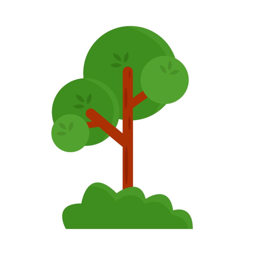 träd med gräs grön illustration vektor