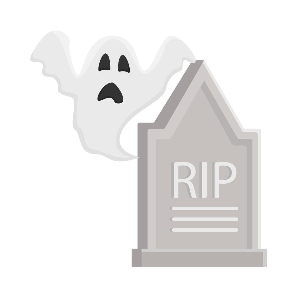 spöke i kyrkogård illustration vektor