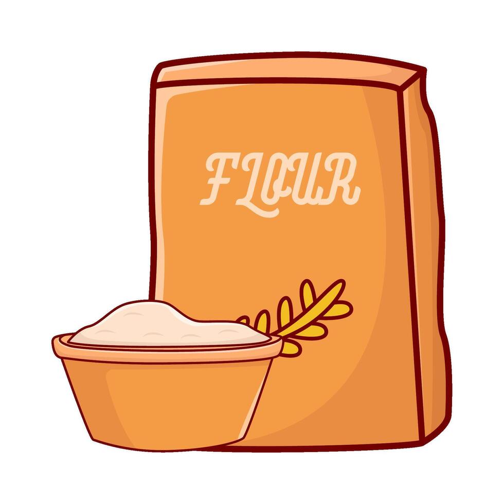 låda mjöl med mjöl i bassin illustration vektor