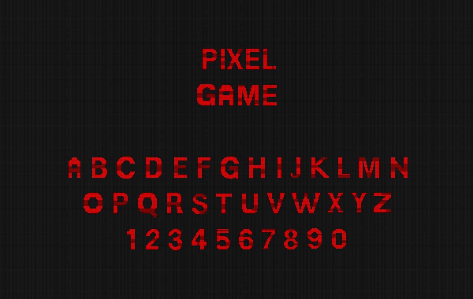 Pixelspiel im Retro-Stil Pixelschrift mit Verzerrung vektor