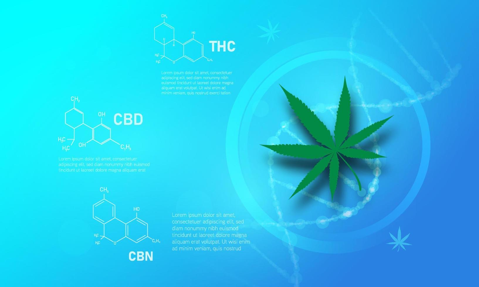 cannabis molekylär struktur medicinsk koncept bakgrund vektor
