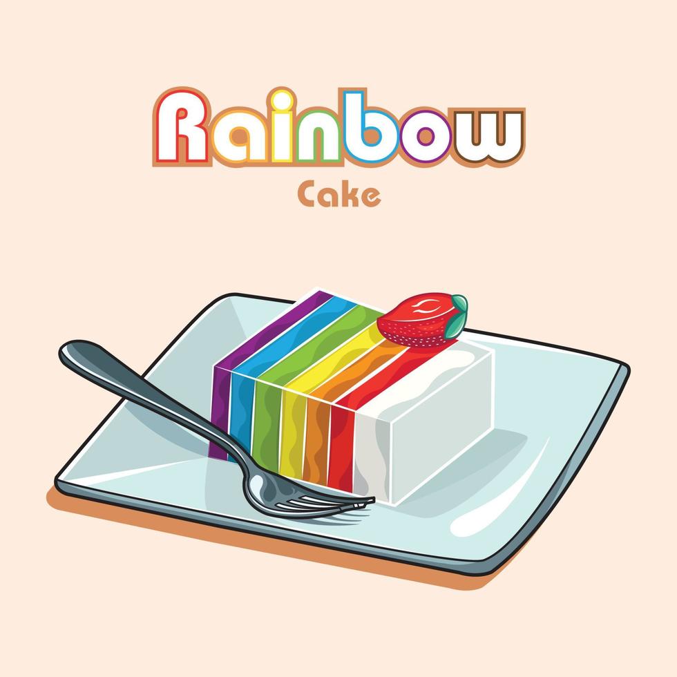 Regenbogenkuchen kostenloser Download vektor