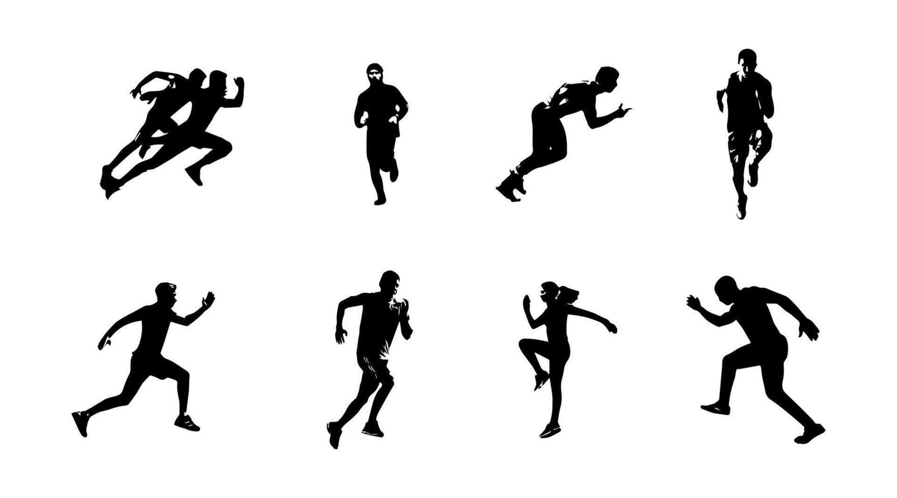 vektor illustration av löpning idrottare silhuett