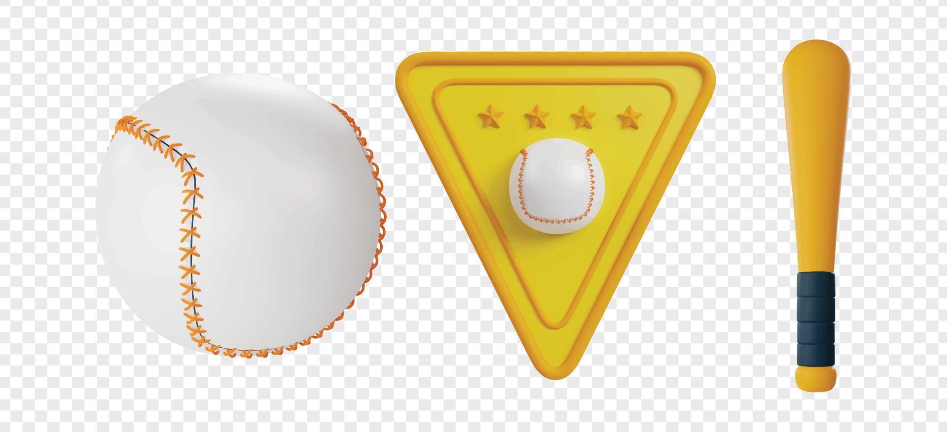 Baseball 3d machen Clip Art. Baseball Vektor Illustration Vorlage.