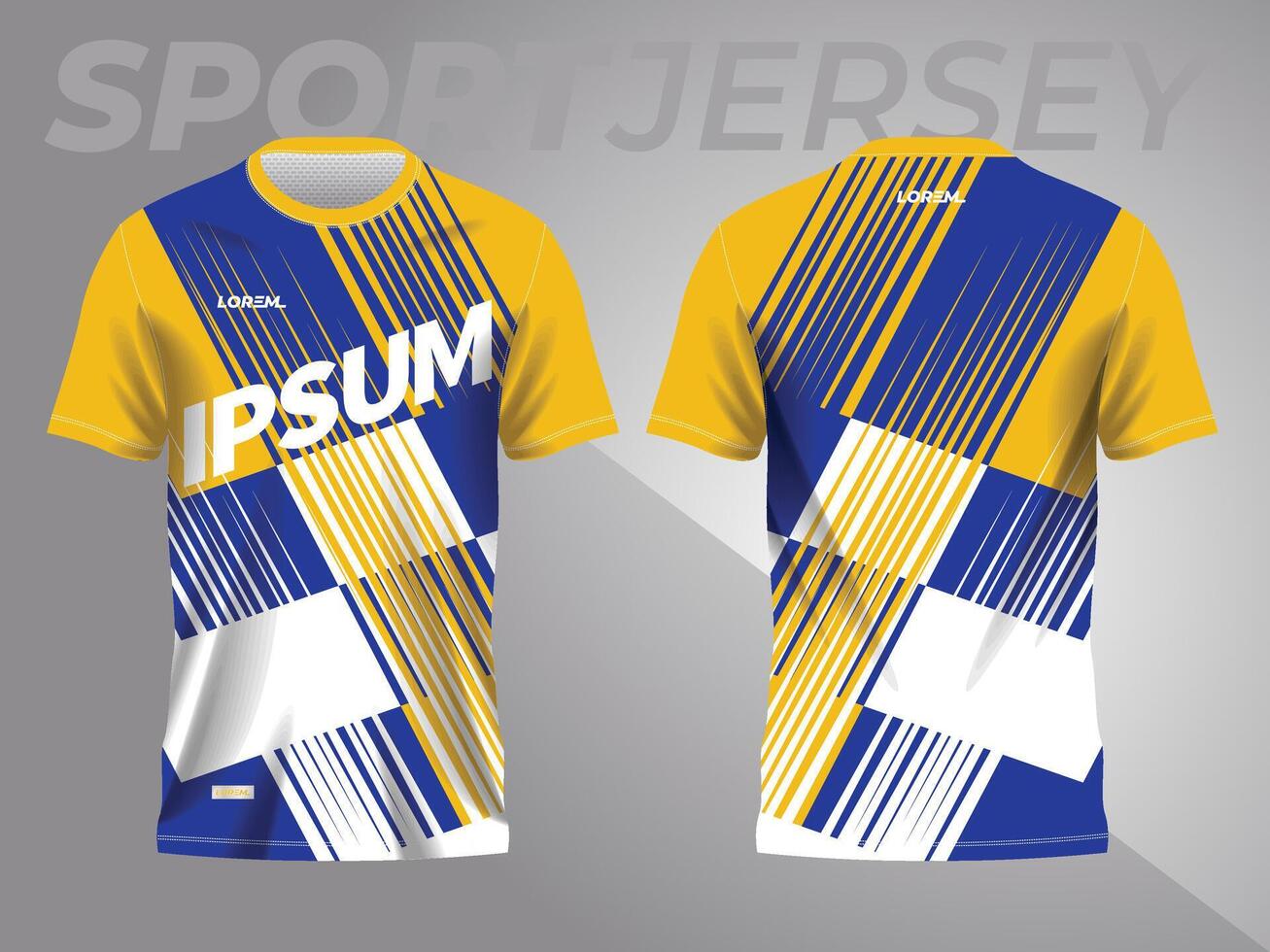 abstrakt blå och gul bakgrund och mönster för sport jersey design vektor