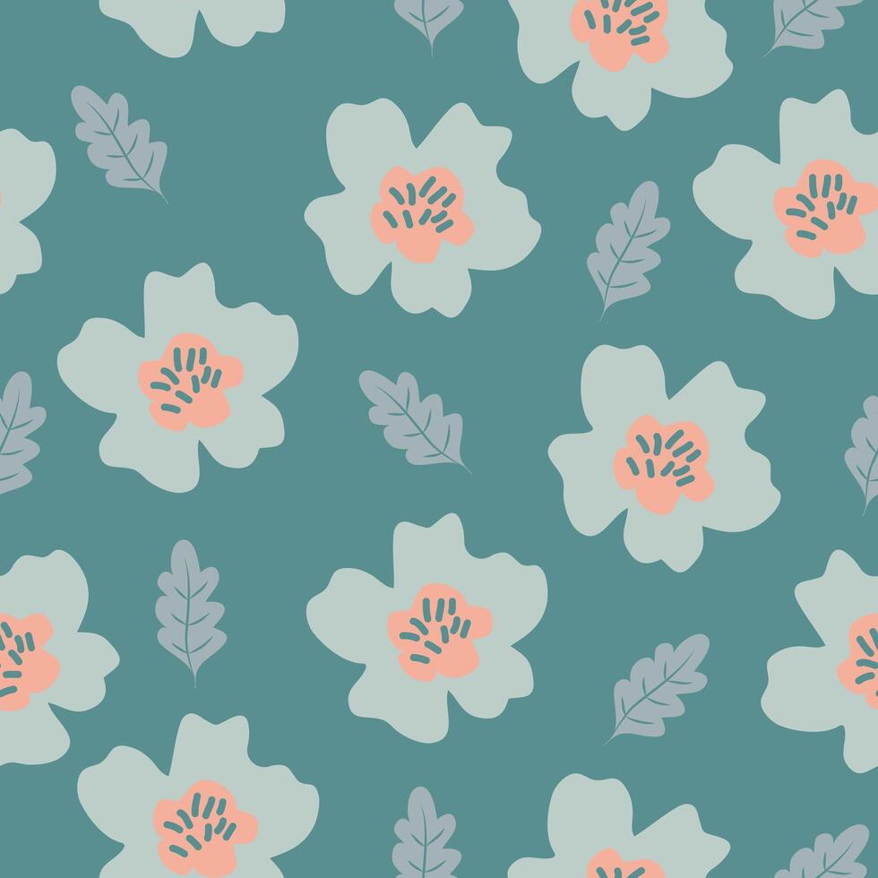 retro Jahrgang Boho Frühling Blumen nahtlos Muster Hintergrund Hintergrund Vektor Illustration