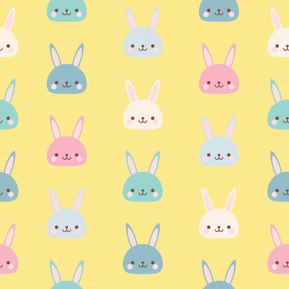 Frühling Ostern Hase Kaninchen Eier süß Pastell- Farbe nahtlos Muster oder Hintergrund Vektor Illustration