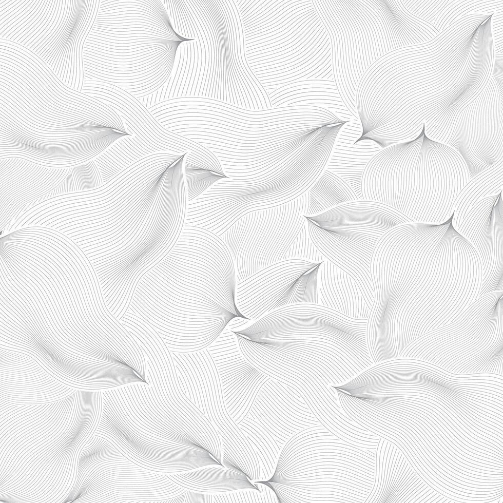 Linie Muster mit abstrakt Blätter. Vektor Illustration. Weiß Hintergrund.