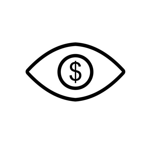 Augen-Dollar-Vektor-Symbol vektor