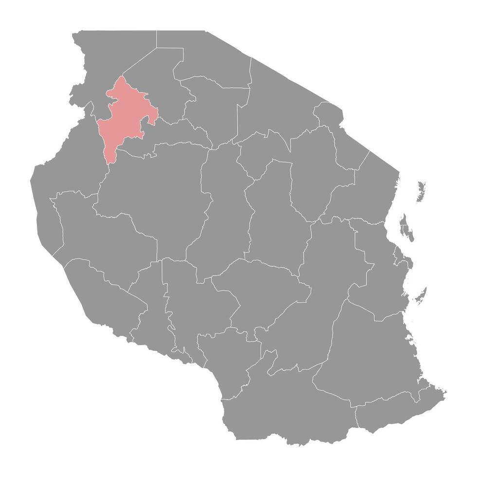 Geita Region Karte, administrative Aufteilung von Tansania. Vektor Illustration.