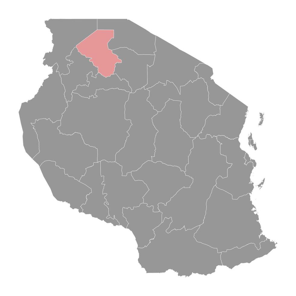 mwanza Region Karte, administrative Aufteilung von Tansania. Vektor Illustration.