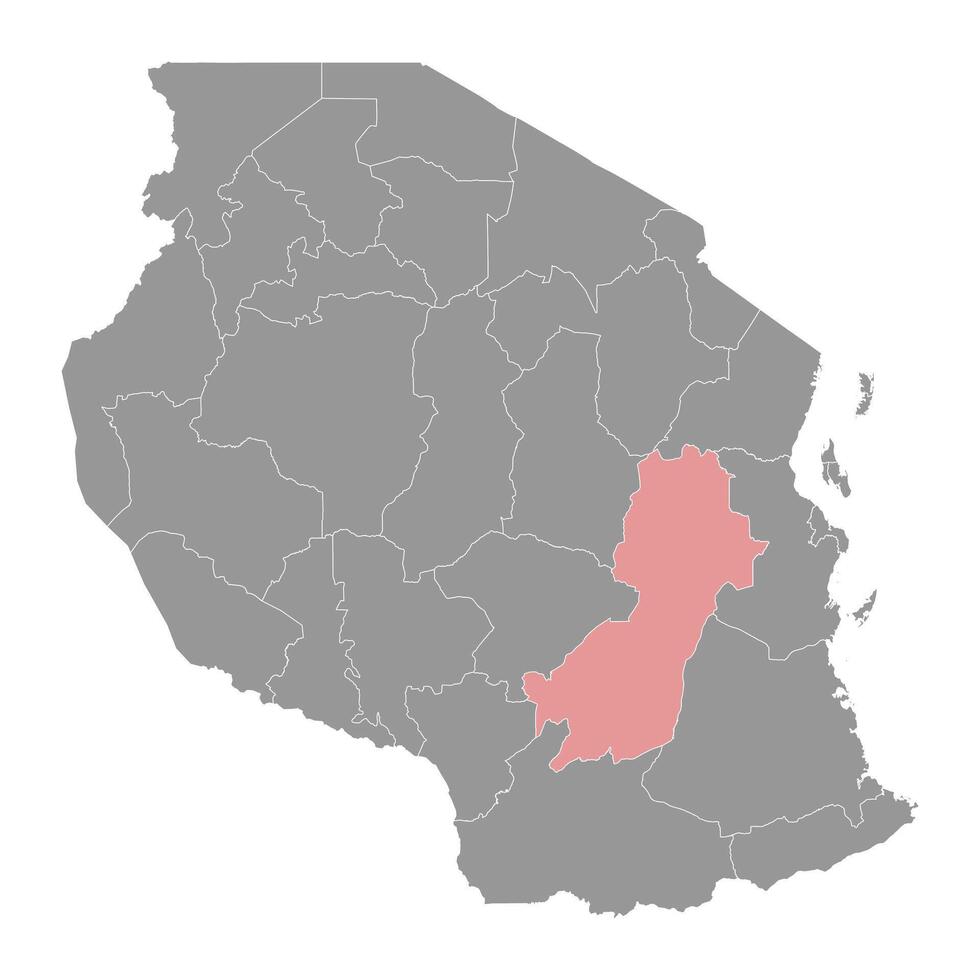 morogoro Region Karte, administrative Aufteilung von Tansania. Vektor Illustration.