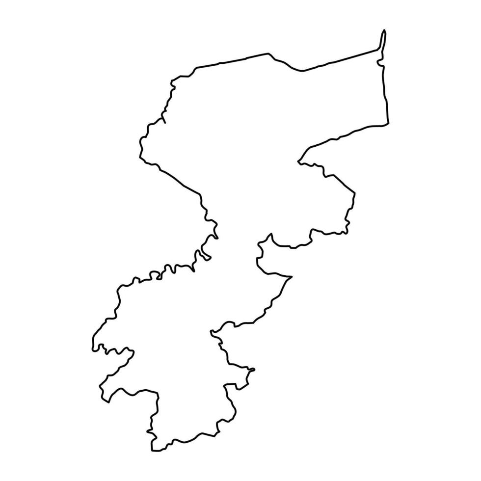 Karene Kreis Karte, administrative Aufteilung von Sierra Leon. Vektor Illustration.